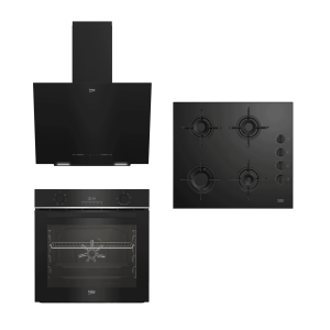 Beko Siyah Cam Ankastre Set