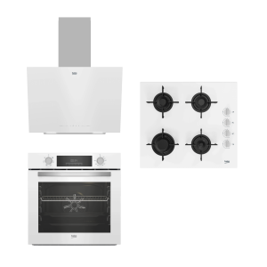 Beko Beyaz Cam Ankastre Set