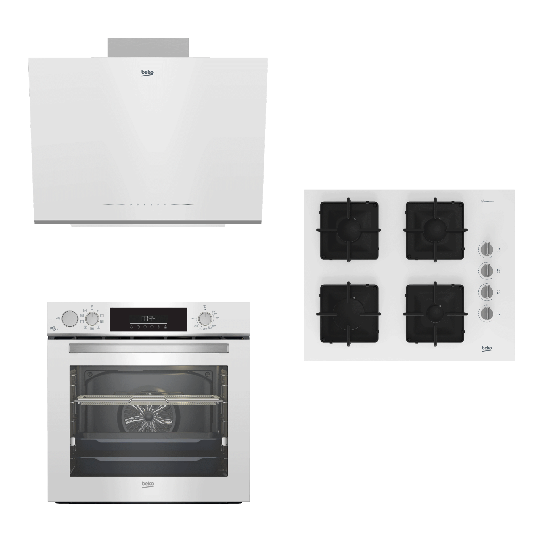 BEKO BUHAR DESTEKLİ FİTFRY BEYAZ ANKASTRE SETİ