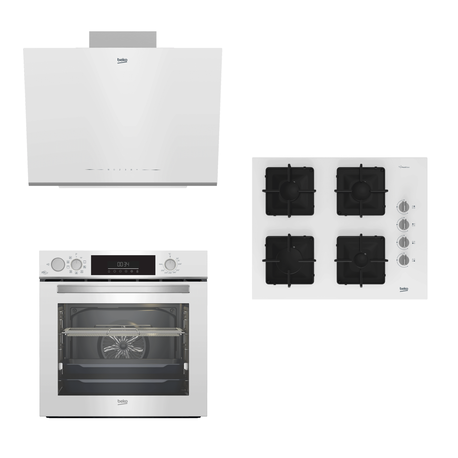 BEKO BUHAR DESTEKLİ FİTFRY BEYAZ ANKASTRE SETİ