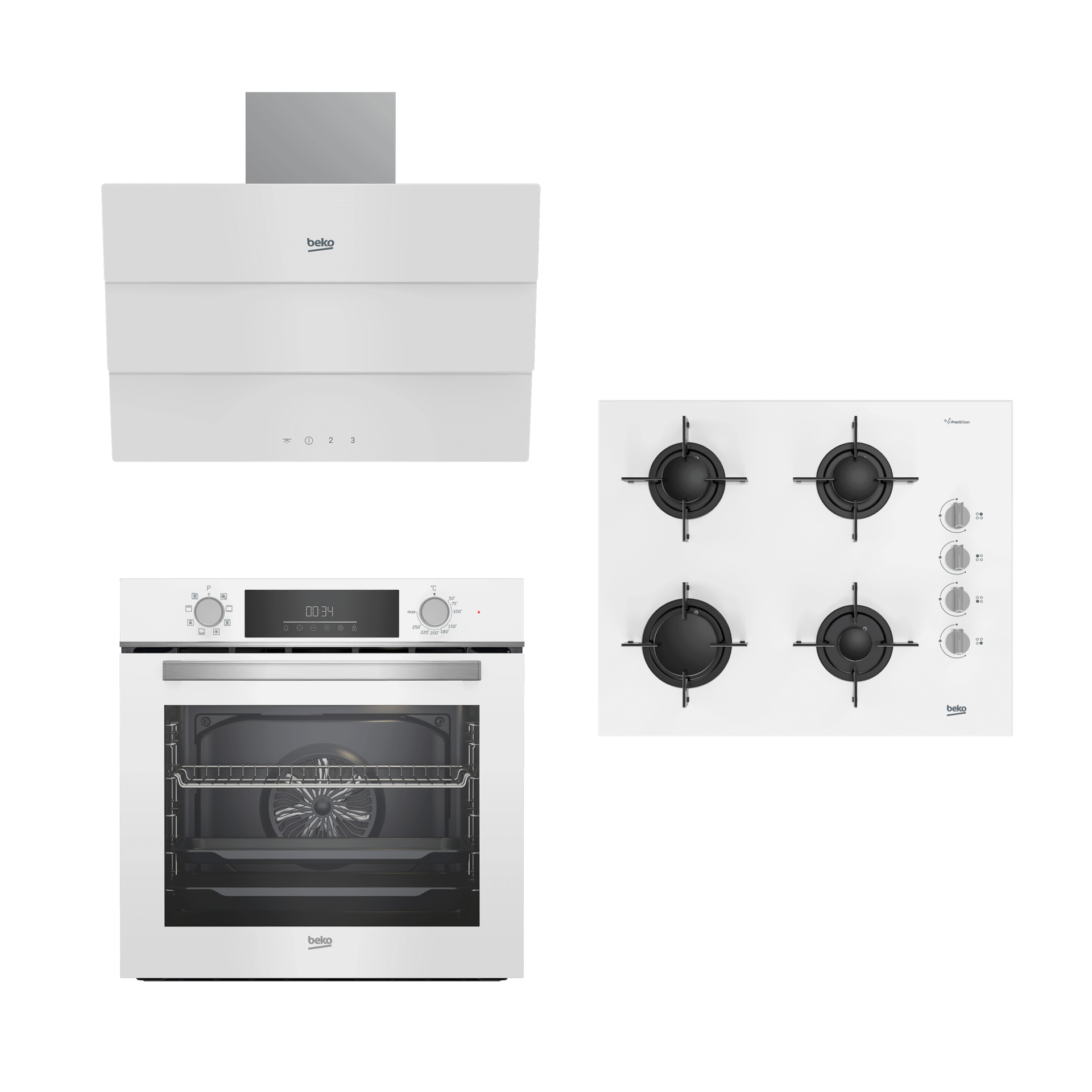 BEKO BUHAR DESTEKLİ BEYAZ SET