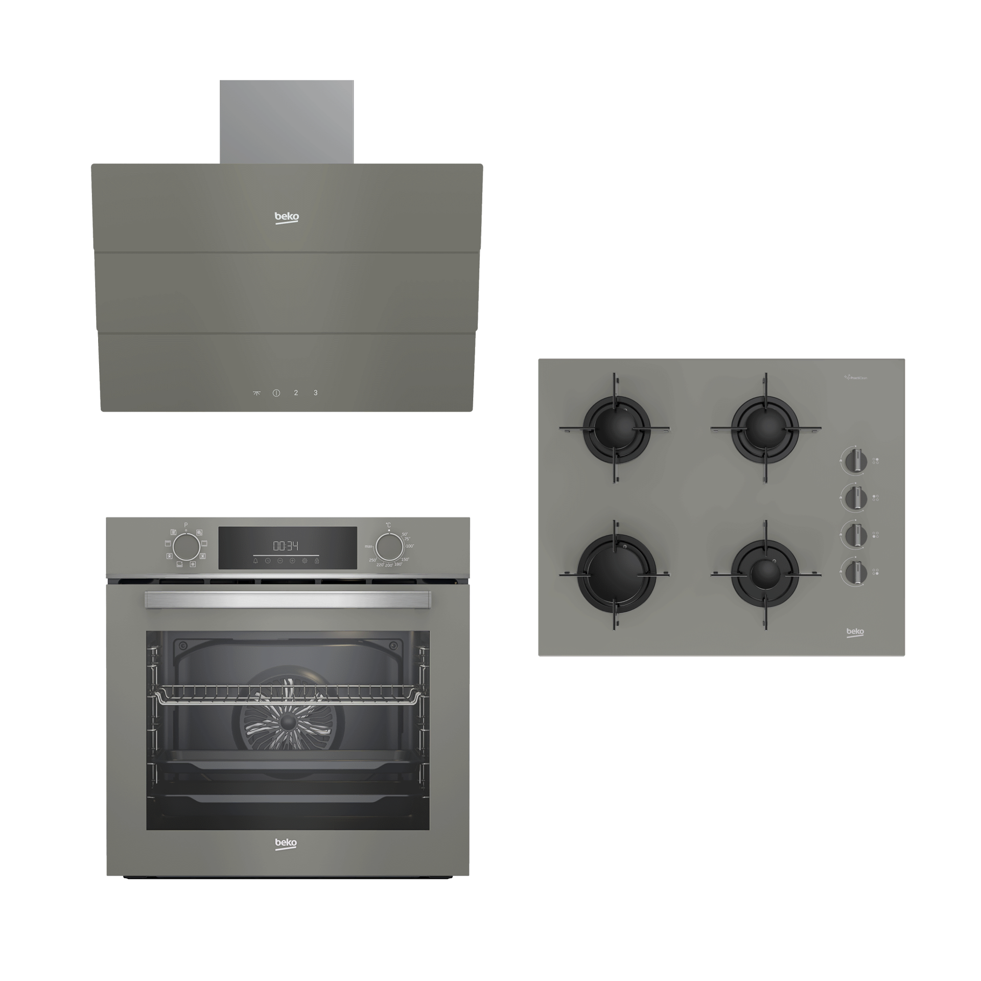 BEKO BUHAR DESTEKLİ GRİ SET