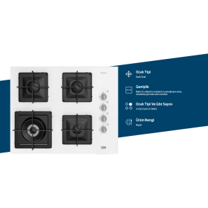 Beko BOCD K 6510 EWB Ankastre Ocak